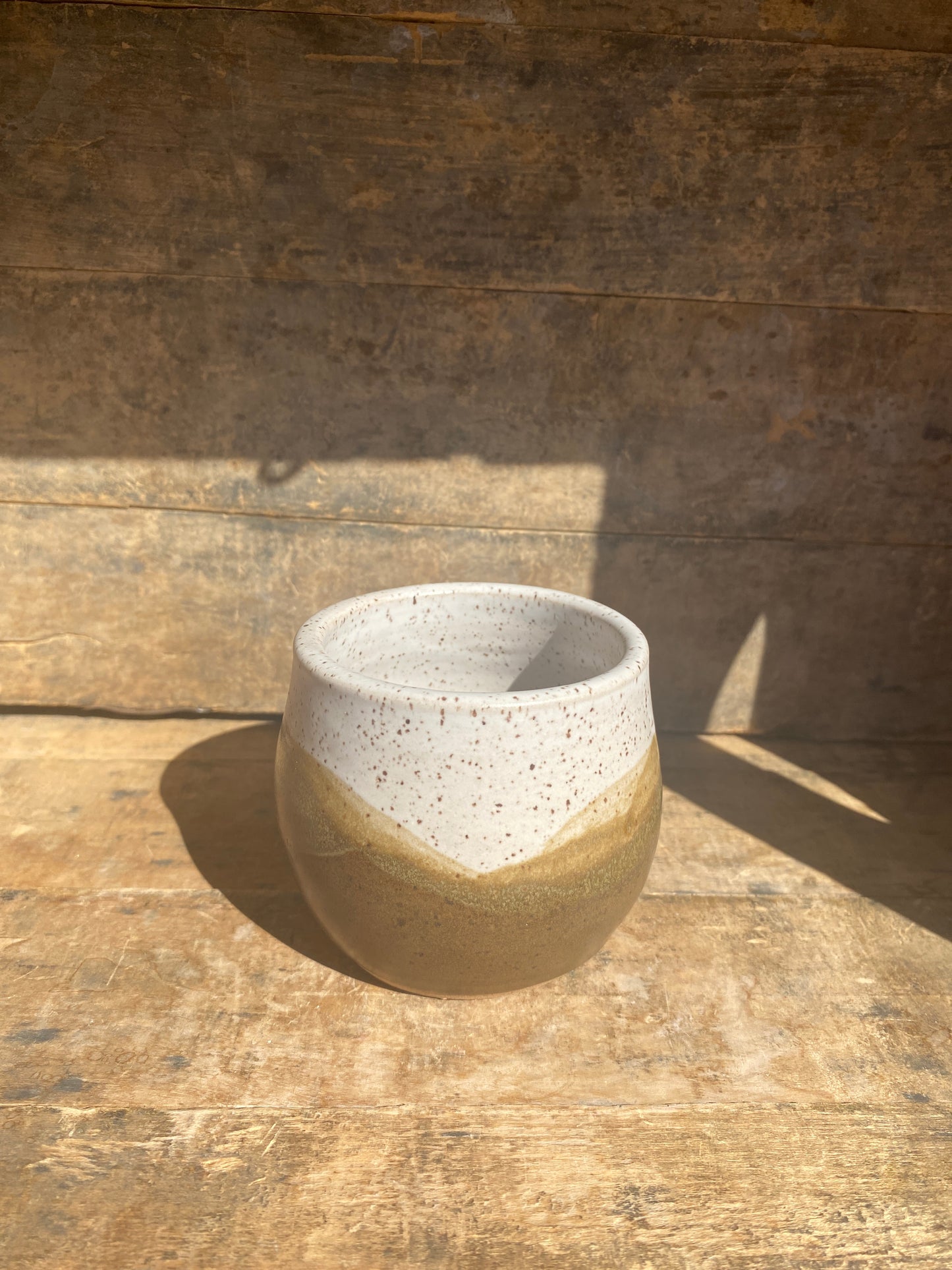 Wood and White Cup