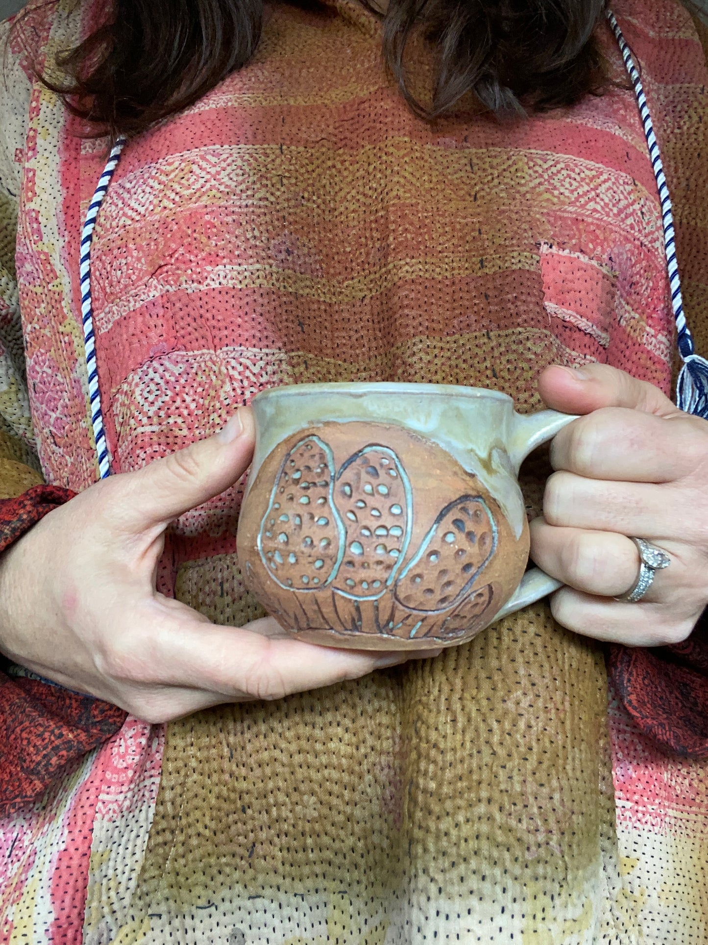 Wild Clay Carved Morel Mug