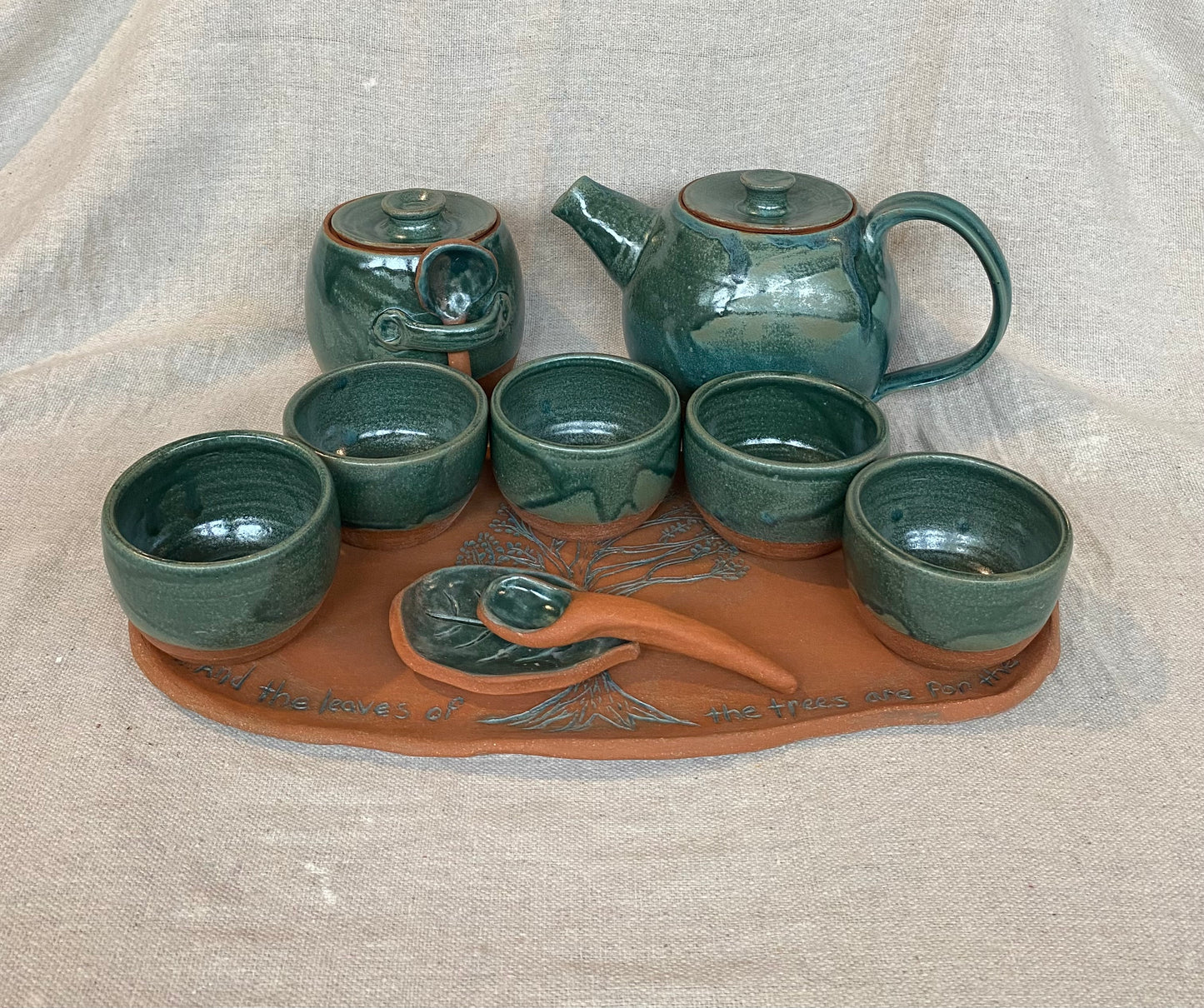 Deep Sea Green Tea Set (No Shipping)
