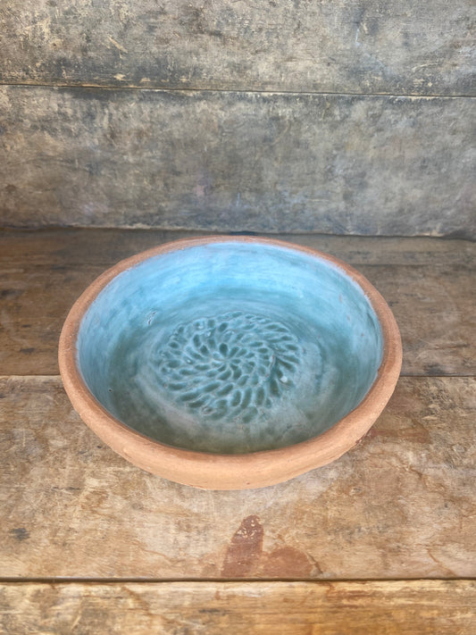 Carved Wild Clay Dish Green