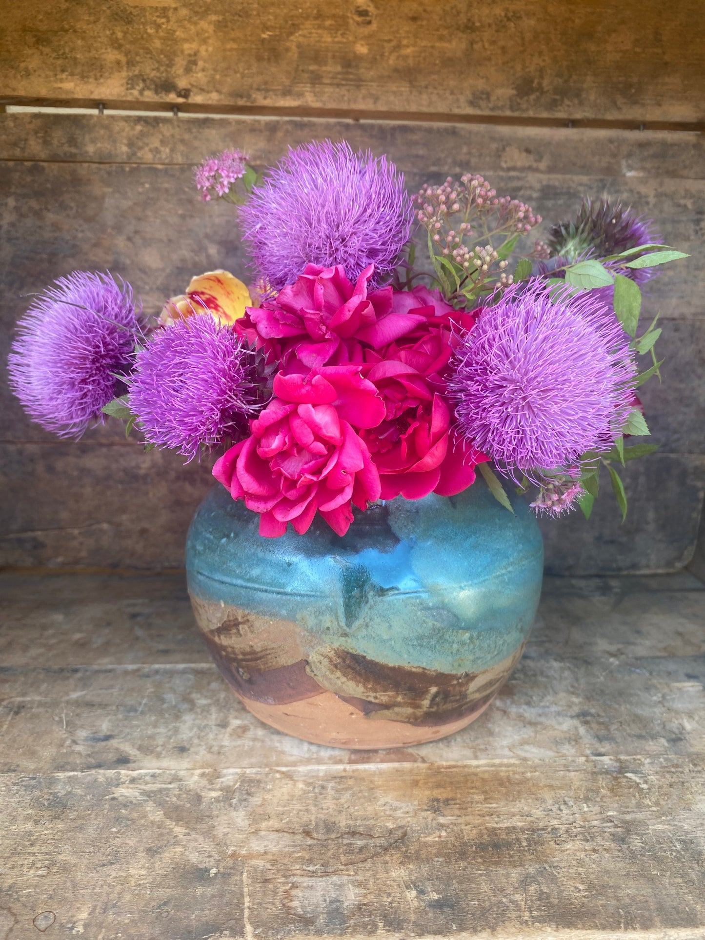 Large Wild Clay Vase Green