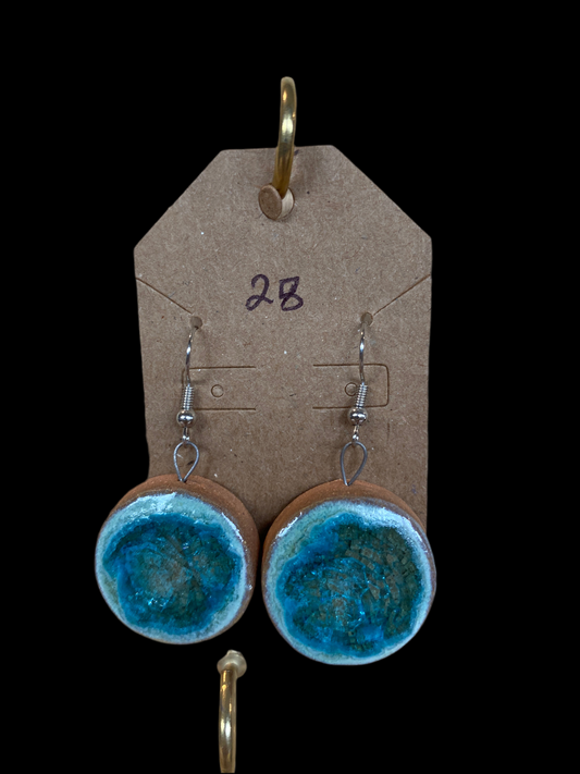 Teal Glass Earrings