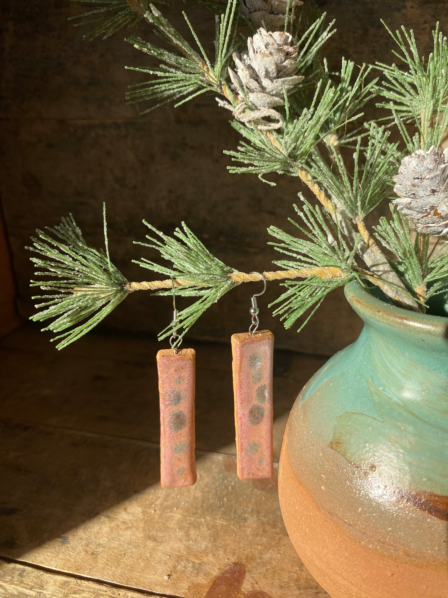 Wild Clay Pink Long Earrings