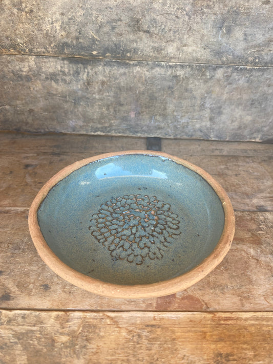 Carved Wild Clay Dish Blue