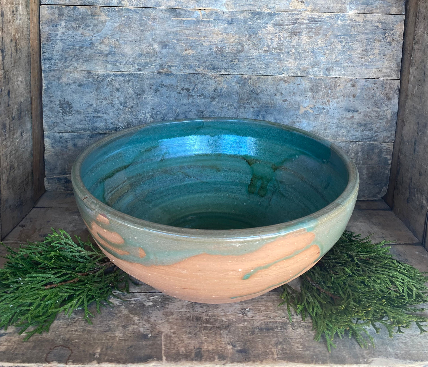 Large Wild Clay Green Bowl