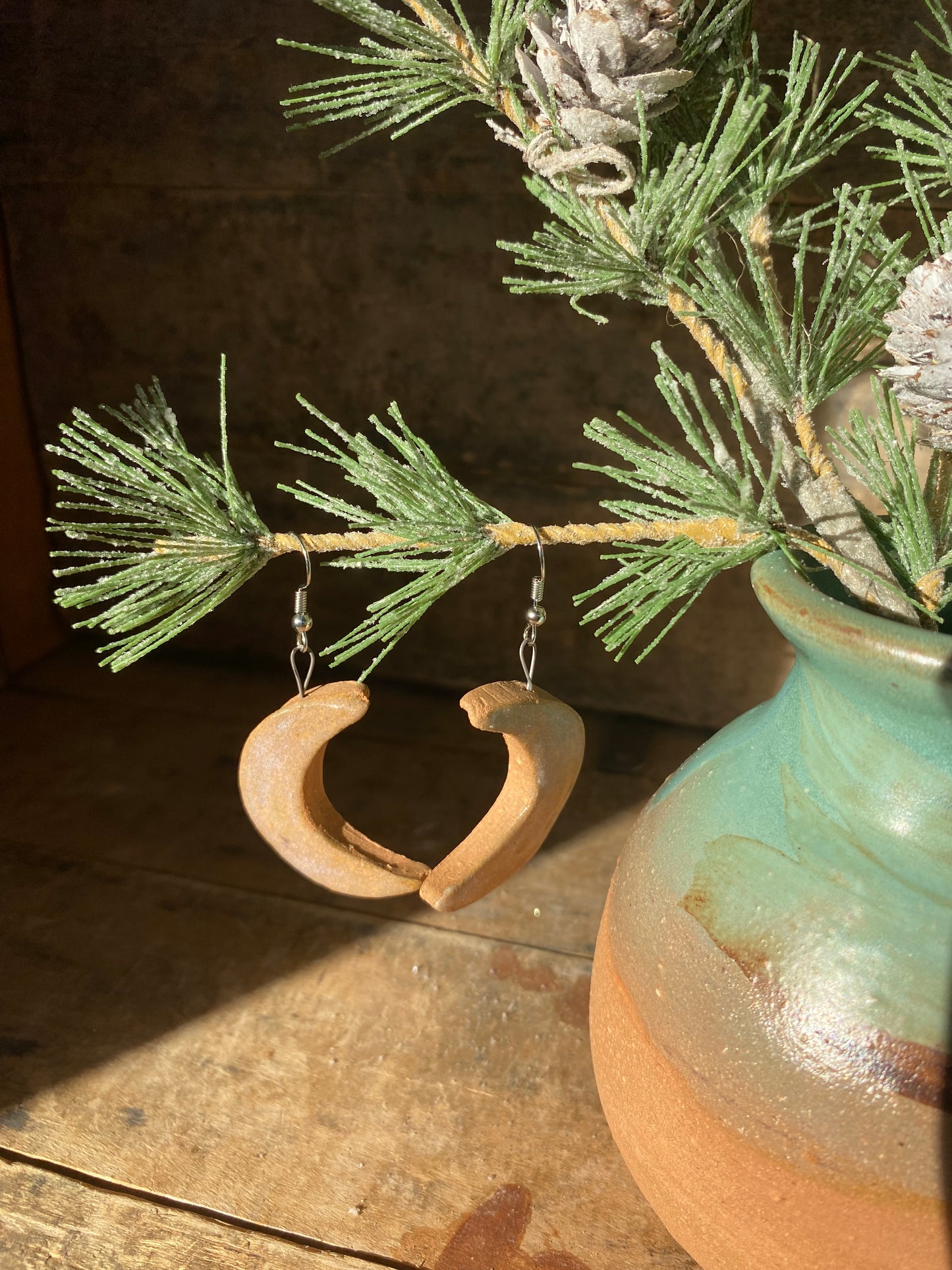 Wild Clay Natural Moon Earrings