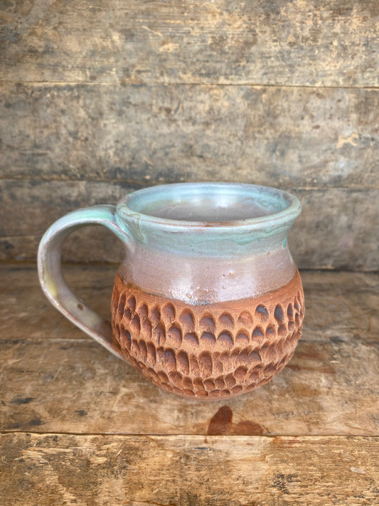 Wild Clay Carved Mint Mug