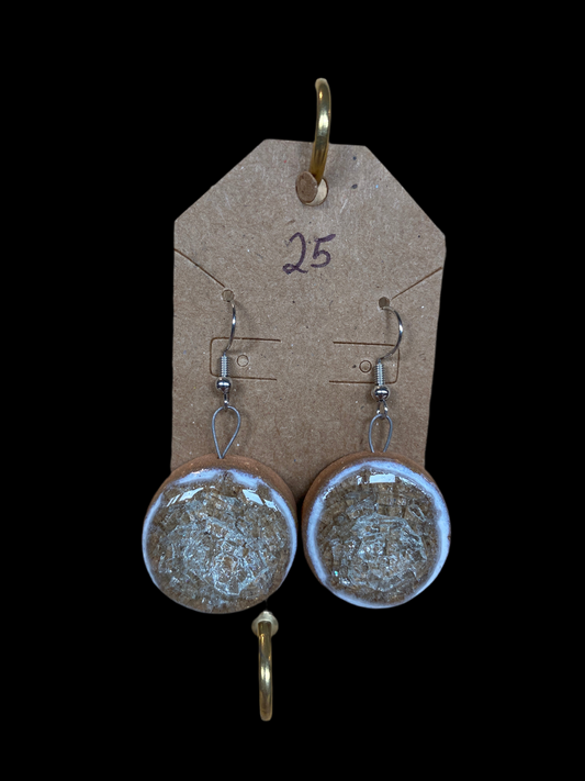 White Glass Earrings