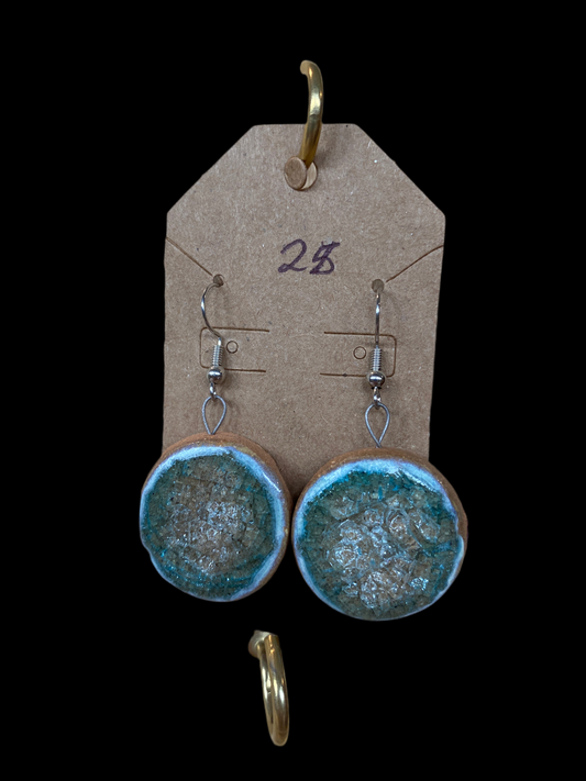 Green Glass Earrings